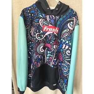Fresh‎ Hoods Shrooms Mushrooms Hoodie Sweatshirt Pocket Colorful Mens L
